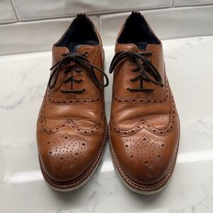 Cole Haan Wingtip Shoes Mens 9.5 Brown Leather Casual Comfort Office